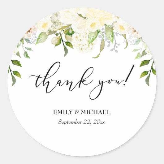 Romantic Ivory Cream Floral Weddenschap Ronde Sticker (Voorkant)