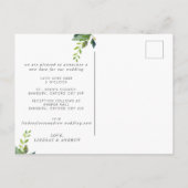 Romantic Ivory Rozen Wedding verander de datum Aankondigingskaart (Achterkant)