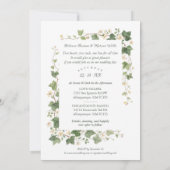 Romantic Ivy and Floral Frame Wedding Photo Kaart (Achterkant)