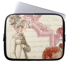 Romantic Jane Austen feminine fijn roze Laptop Sleeve