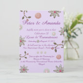 Romantic Jane Metal Flower Wedding Invitations Kaart (Staand voorkant)