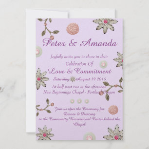 Romantic Jane Metal Flower Wedding Invitations Kaart