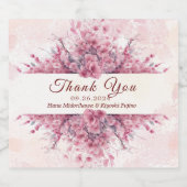 Romantic Japan Pink Cherry Blossom Sparkling Wijnetiket (Enkel label)