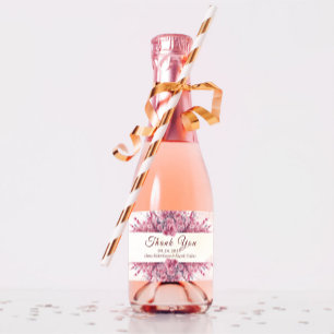 Romantic Japan Pink Cherry Blossom Sparkling Wijnetiket