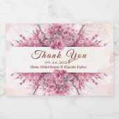Romantic Japan Pink Cherry Blossom Sparkling Wijnetiket (Enkel label)