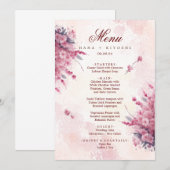 Romantic Japan Pink Cherry Blossom Weddenschap Men Menu (Voorkant / Achterkant)