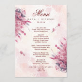 Romantic Japan Pink Cherry Blossom Weddenschap Men Menu (Voorkant)