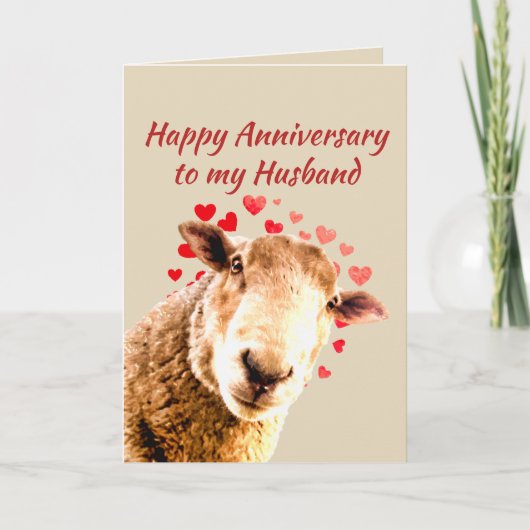 Romantic Jubileum Funny Sheep Animal Humor Feestdagen Kaart (Voorkant)