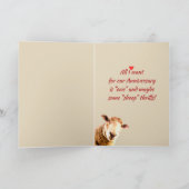 Romantic Jubileum Funny Sheep Animal Humor Feestdagen Kaart (Binnen)