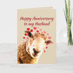 Romantic Jubileum Funny Sheep Animal Humor Feestdagen Kaart