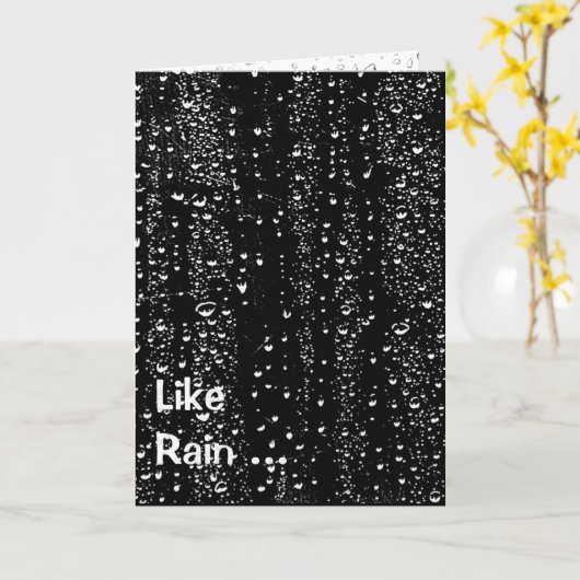 Romantic Jubileum Rain Druppelkaart Kaart (Gele Bloem)