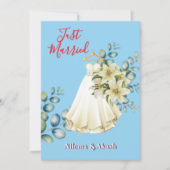 Romantic "Just Married" Sunset Couple Personalized (Voorkant)