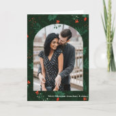 Romantic kerstplein Foto Mistletoe Folded Feestdagen Kaart (Voorkant)