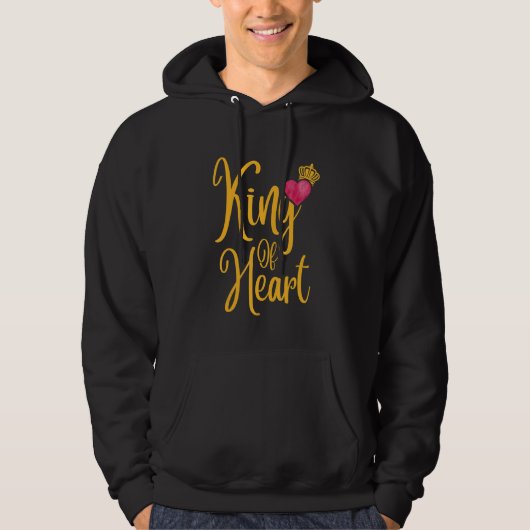 Romantic King of Hearts Matching Couple Valentine' Hoodie (Voorkant)