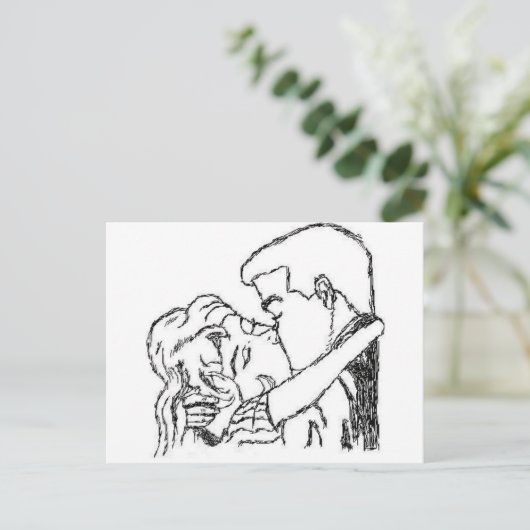 Romantic Kiss Briefkaart (Staand voorkant)