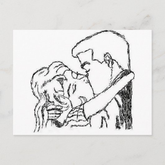 Romantic Kiss Briefkaart (Voorkant)