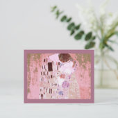Romantic Kiss in Soft Pink Briefkaart (Staand voorkant)