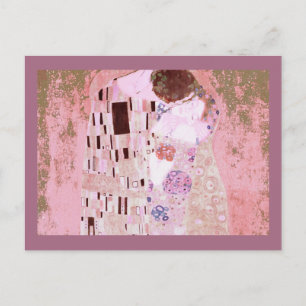 Romantic Kiss in Soft Pink Briefkaart