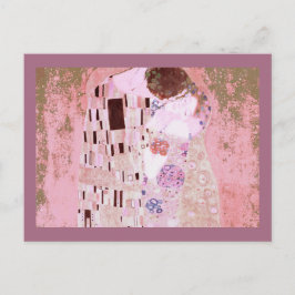 Romantic Kiss in Soft Pink Briefkaart