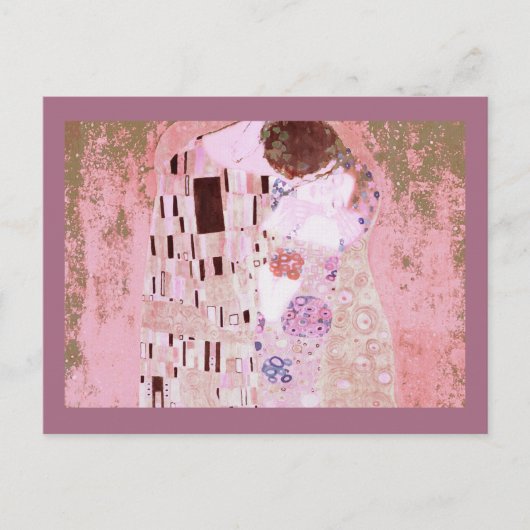 Romantic Kiss in Soft Pink Briefkaart (Voorkant)
