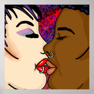 Romantic Kiss   Interraciale Romance Poster