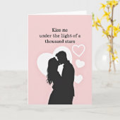 Romantic Kiss Under The Stars Card Kaart (Gele Bloem)