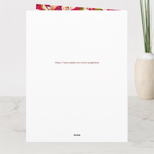 Romantic Kiss  Valentijn Hart en Rozen Kaart (Achterkant)