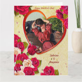 Romantic Kiss  Valentijn Hart en Rozen Kaart (Voorkant)