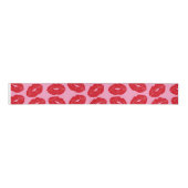 Romantic Kisses, Valentine's Day Pink Kiss Grosgrain Lint (Voorkant)
