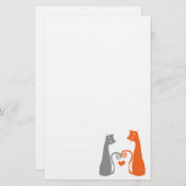 Romantic Kitty Cats Briefpapier (Voorkant / Achterkant)