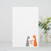 Romantic Kitty Cats Briefpapier (Staand voorkant)