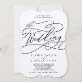 Romantic Kraft Calligraphy Vloeit het huwelijk van Kaart (Voorkant)