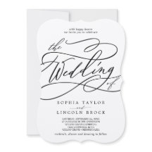 Romantic Kraft Calligraphy Vloeit het huwelijk van