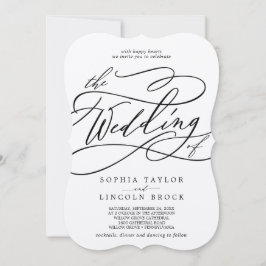 Romantic Kraft Calligraphy Vloeit het huwelijk van Kaart