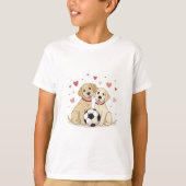 Romantic Labradors with Soccer Ball for Valentine' T-shirt (Voorkant)