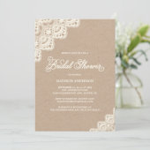 Romantic Lace | Bridal Shower-uitnodiging Kaart (Staand voorkant)