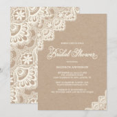 Romantic Lace | Bridal Shower-uitnodiging Kaart (Voorkant / Achterkant)