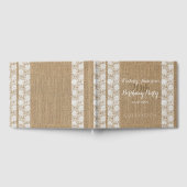 Romantic Lace burlap 20th Birthday Guest Book Gastenboek (Volledig)