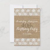 Romantic Lace Burlap 40th Birthday Party VFCI Kaart (Voorkant)