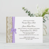 Romantic Lace en Bow Wedding Kaart (Staand voorkant)