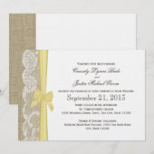 Romantic Lace en Bow Wedding Kaart (Voorkant / Achterkant)