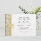 Romantic Lace en Bow Wedding Kaart (Staand voorkant)