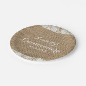 Romantic Lace en burlap Quinceañera Paper Borden Papieren Bordje (Gekanteld)