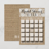Romantic Lace en Burlap Vrijgezellenfeest Bingo Kaart (Voorkant / Achterkant)