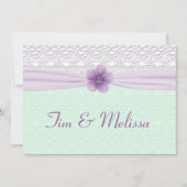Romantic Lace & Flower, Lavender & Mint Green Kaart (Voorkant)