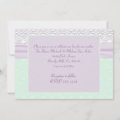 Romantic Lace & Flower, Lavender & Mint Green Kaart (Achterkant)