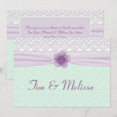 Romantic Lace & Flower, Lavender & Mint Green Kaart (Voorkant / Achterkant)