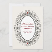 Romantic Lace Oval Bachelorette Celebration Kaart (Voorkant)