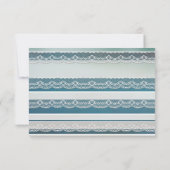 Romantic Lace Pearls Orchid Beach Wedding RSVP Kaart (Achterkant)