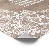 Romantic Lace String Lights Wedding Seding Chart Poster (Hoek)